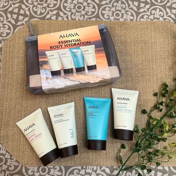 AHAVA 4 Pc Body Hydration‎ Set -Body Lotion Hand Cream Shower Gel Sea Salt NEW - Picture 1 of 6